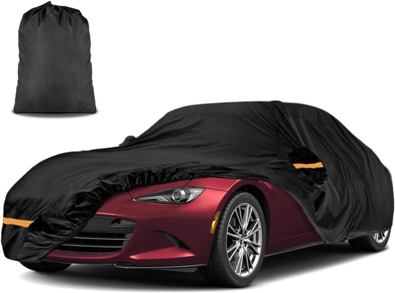 INSAUTO Car Cover for Mazda MX-5 Miata 1989-2025 | Heavy Duty Outdoor Full Exterior Cover | Sun, Rain, UV, Dust, and Snow Protection with Door Zipper (Black) - Image 1